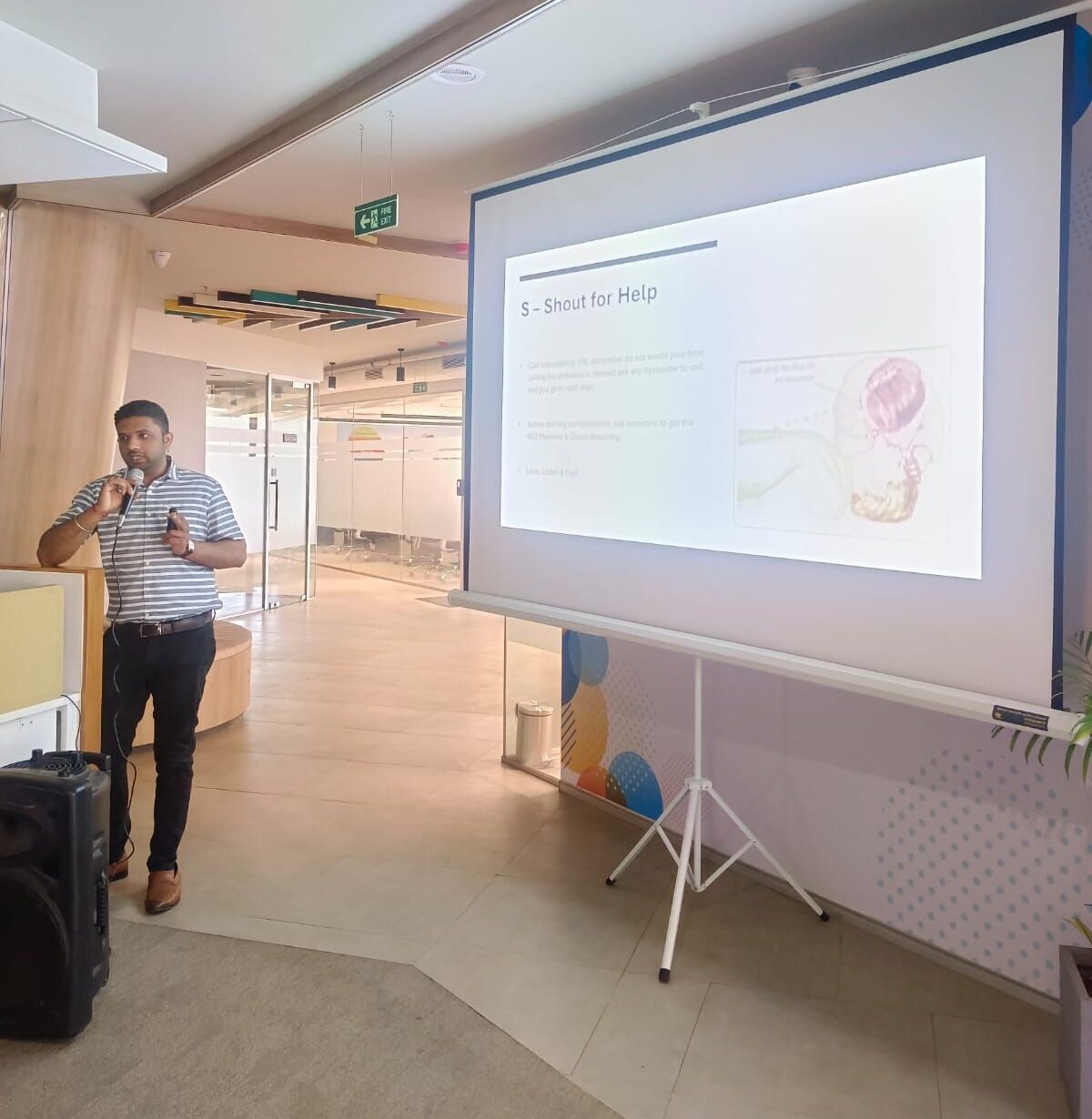 Professionals in a modern training workshop