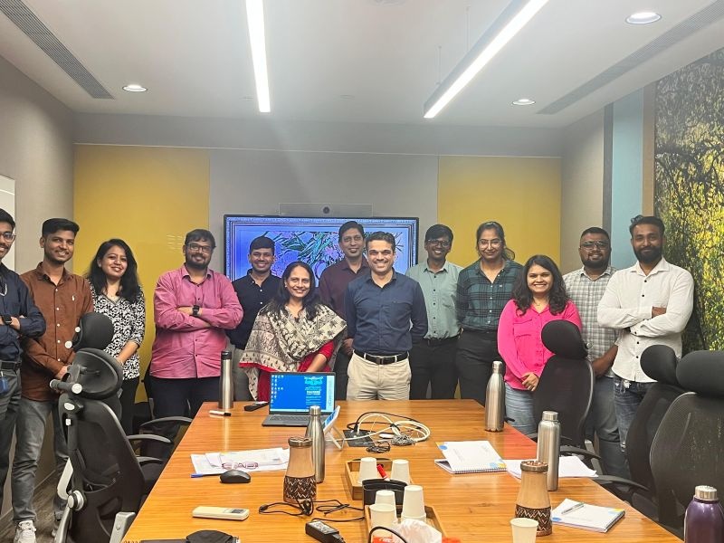 Team members participating in a wellness activity